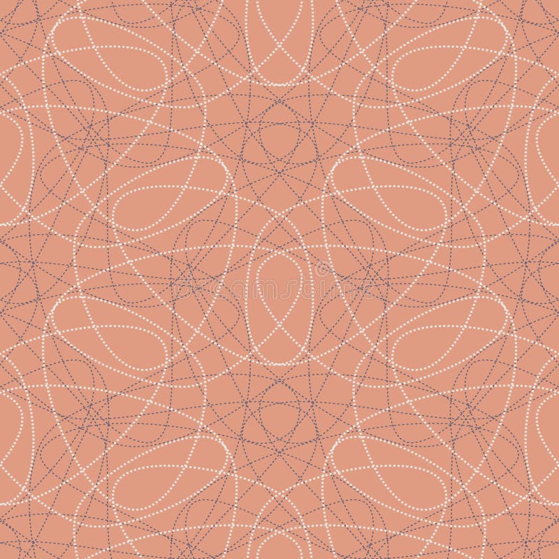 Abstract seamless vector pattern illustration with playful dashed tangled line art. stock illustration