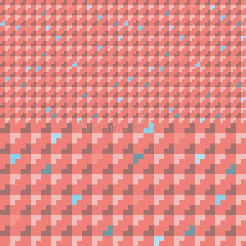 Abstract seamless vector pattern with tiled big and small polygons in soft and dark red, blue and turquoise. stock illustration