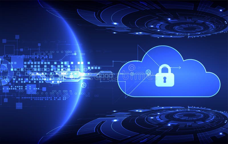 Abstract security cloud technology background. vector illustration