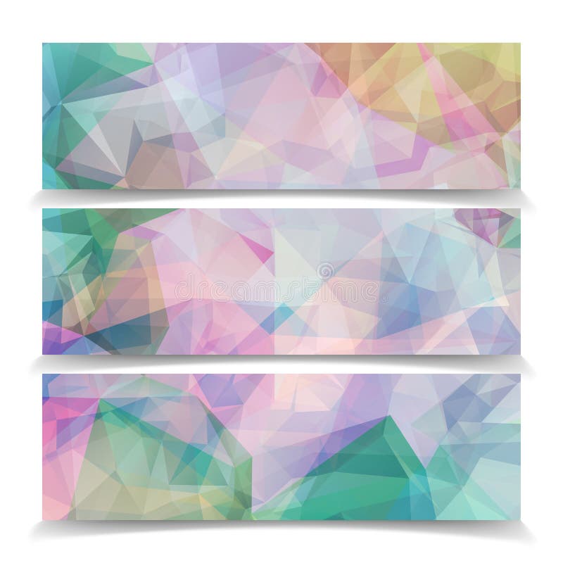 Abstract set banners with Modern Triangular Polygonal pa stock illustration Abstract set banners with Modern Triangular Polygonal pa stock illustration