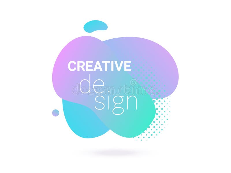 Abstract shape color gradient design halftone pattern background. Vector liquid fluid neon blue and purple color flow with stock illustration