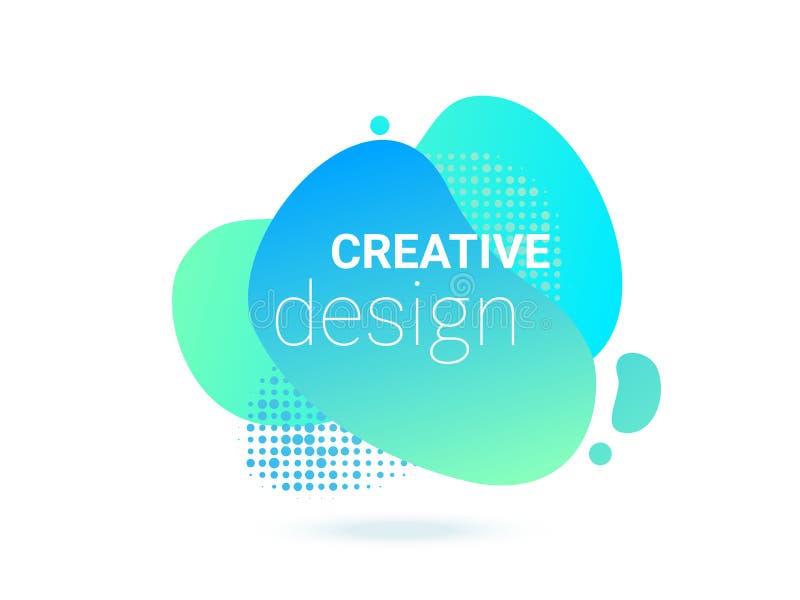 Abstract shape color liquid fluid gradient halftone pattern background. Vector blue color splash flow, abstract liquid shape royalty free illustration Abstract shape color liquid fluid gradient halftone pattern background. Vector blue color splash flow, abstract liquid shape royalty free illustration