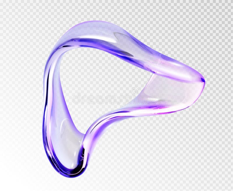 Abstract shape 3D glass object vector illustration