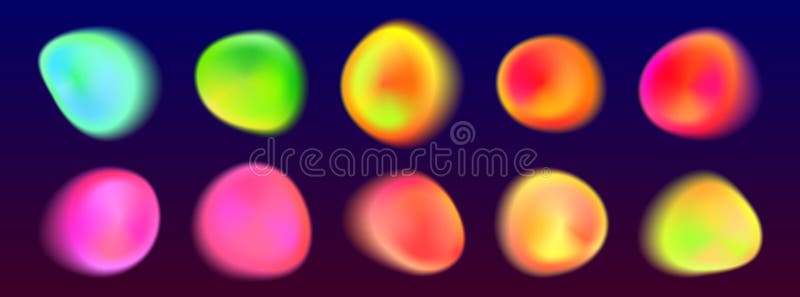 Abstract shape spots with aura color effect royalty free illustration