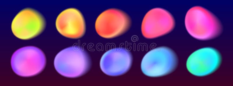 Abstract shape spots with aura color effect vector illustration