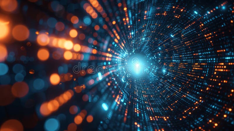 Abstract shapes hint at cryptographic algorithms, highlighting the importance of encryption in cybersecurity. stock photography