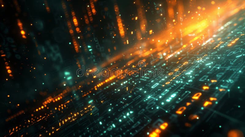 Abstract shapes hint at cryptographic algorithms, highlighting the importance of encryption in cybersecurity. stock photo