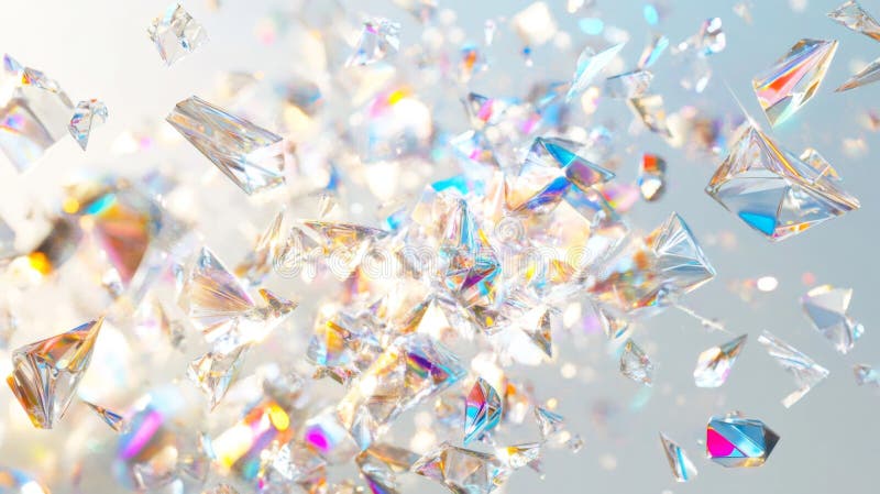 Abstract Shattered Crystal Fragments stock illustration