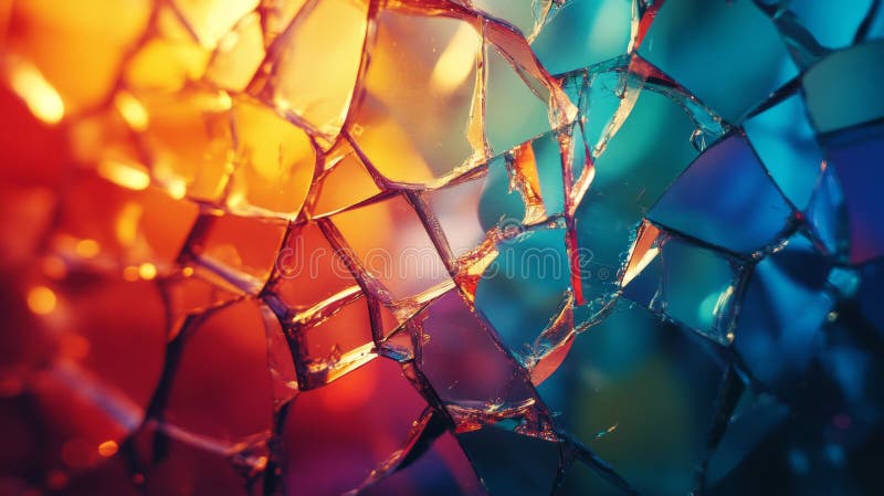 Abstract Shattered Glass Background with Vibrant Colors royalty free illustration
