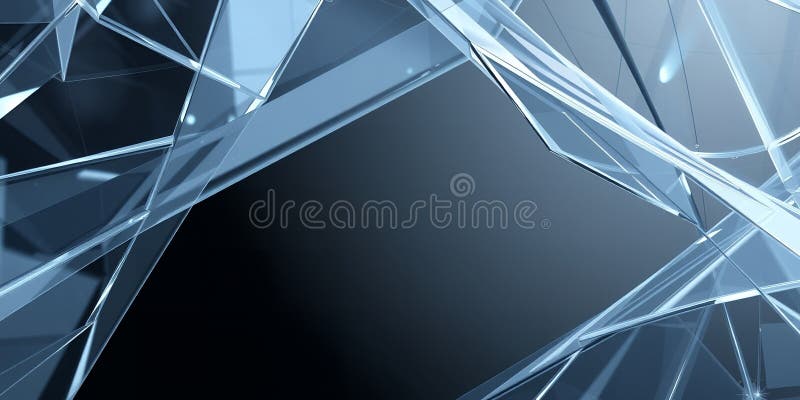 Abstract Shattered Glass Design Modern Blue Geometric Background Texture vector illustration