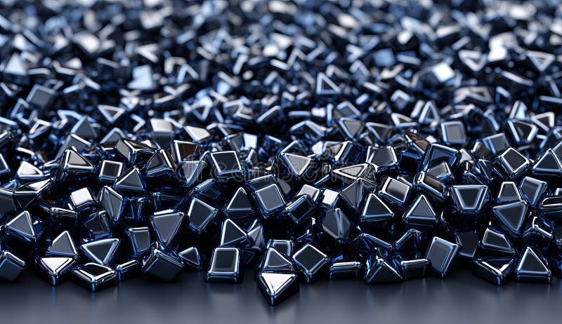 An abstract shattered surface is set against a chaotic background of flying particles, created using 3D rendering royalty free illustration
