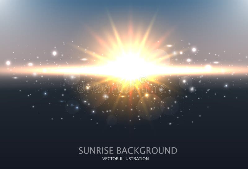 Abstract Shining Background. Design with sunrise, sky, sun and the blurred effect. Vector illustration