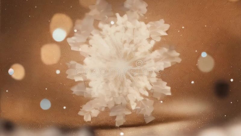 Abstract shiny brown tone color snowflake bokeh background, motion vector illustration