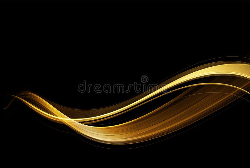 Abstract shiny color gold wave design element