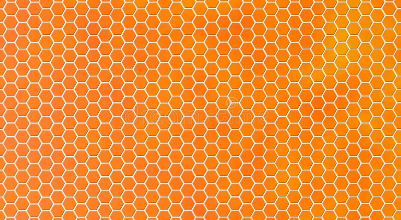 Abstract Shiny Honeycomb Texture in Orange Background