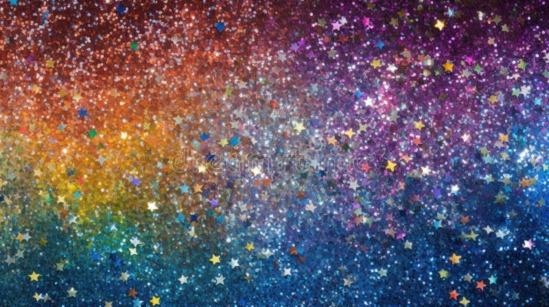 Abstract shiny multicolored texture made of sparkling sparkles and stars. Sparkling festive background. Glitter light royalty free illustration