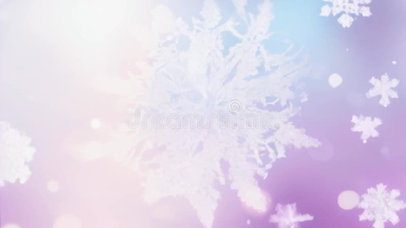 Abstract shiny pastel tone color snowflake bokeh background, motion stock illustration