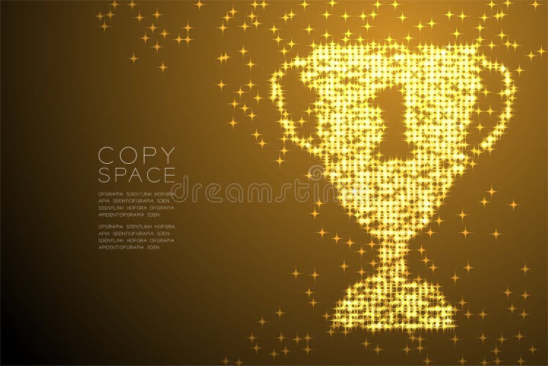 Abstract Shiny Star pattern Number one Trophy Cup shape, Winner concept design vector illustration