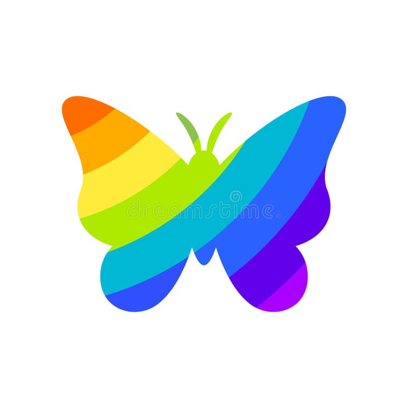 Download Rainbow Color Butterfly. Vector Stock Illustration ...