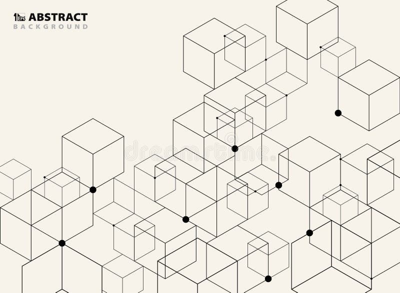 Abstract simple black geometric model pattern design background stock illustration