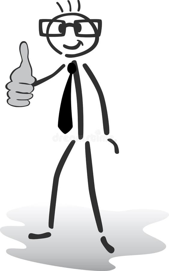 Illustration of a Stick Man - Thumbs Up - Ok Stock Vector - Illustration