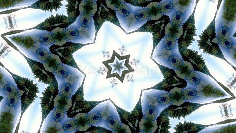 Abstract six-final star with patterns.