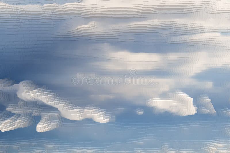 Abstract sky background extrude cube, air stock illustration.