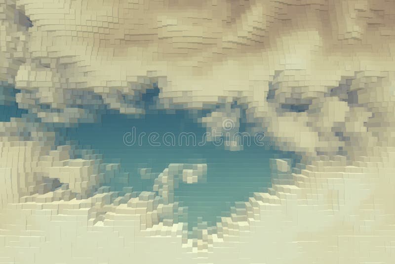 Abstract sky background extrude cube, art royalty free illustration