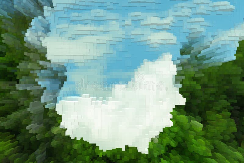 Abstract sky background extrude cube, cloudscape royalty free illustration
