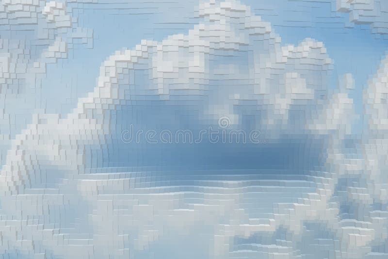 Abstract sky background extrude cube, design cloudscape royalty free illustration.