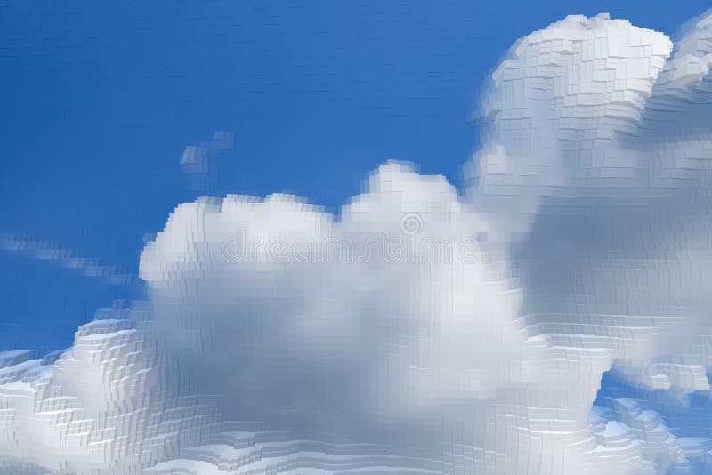 Abstract sky background extrude cube, design pattern stock illustration.
