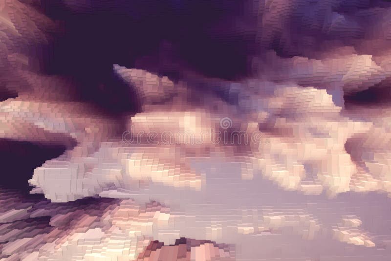 Abstract sky background extrude cube, extruded pattern vector illustration.