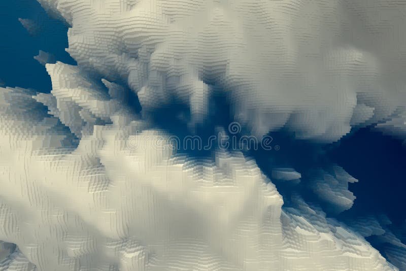 Abstract sky background extrude cube, geometric pattern royalty free illustration.