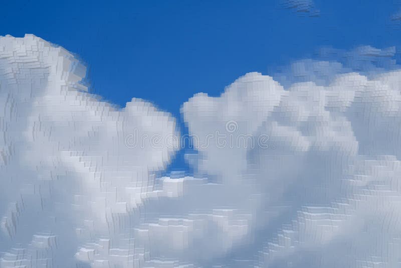 Abstract sky background extrude cube, illustration royalty free illustration.