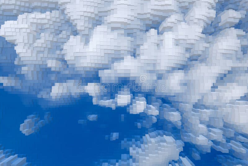 Abstract sky background extrude cube, illustration geometric royalty free illustration