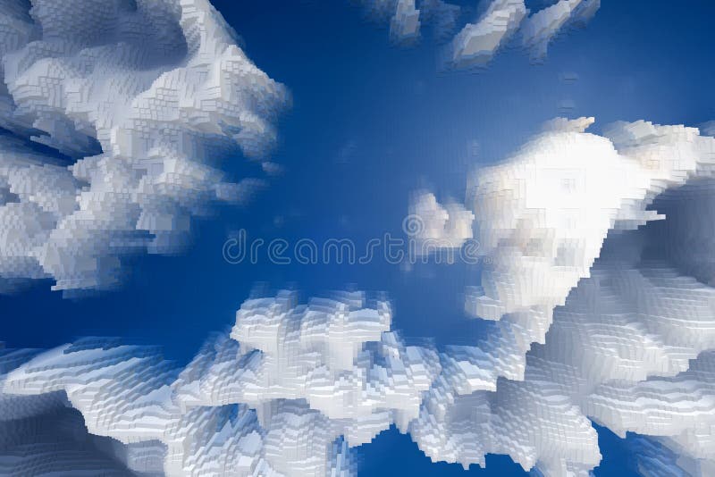 Abstract sky background extrude cube, illustration modern royalty free illustration