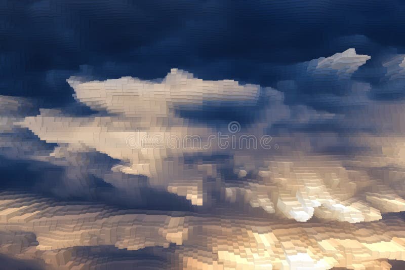 Abstract sky background extrude cube, modern air vector illustration.