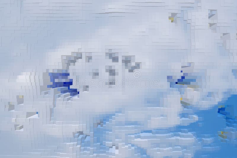 Abstract sky background extrude cube, texture extruded stock illustration.