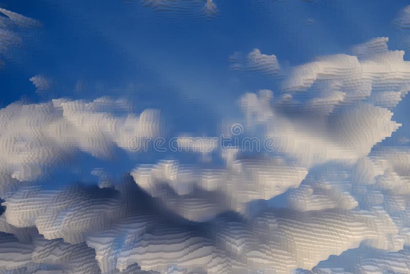 Abstract sky background extrude cube, texture extruded stock illustration
