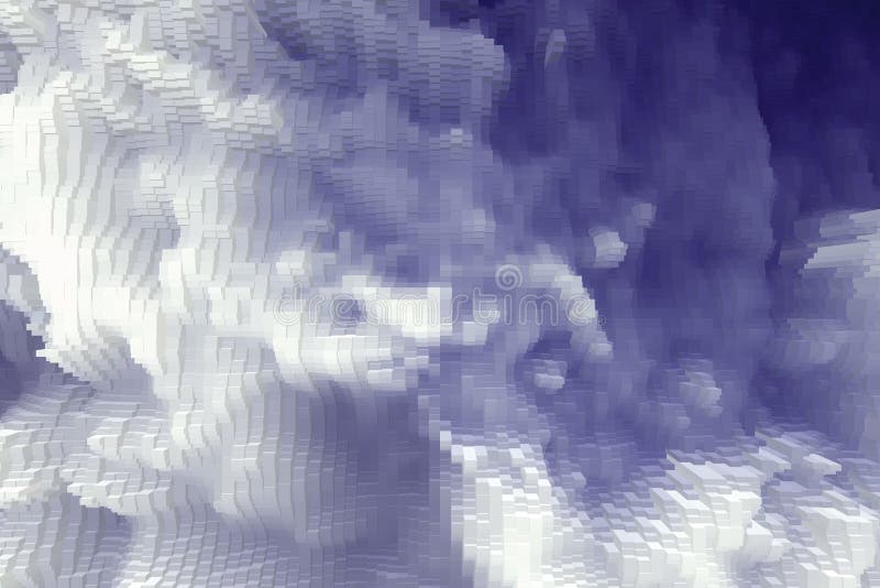 Abstract sky background extrude cube, wallpaper cloudscape stock illustration.