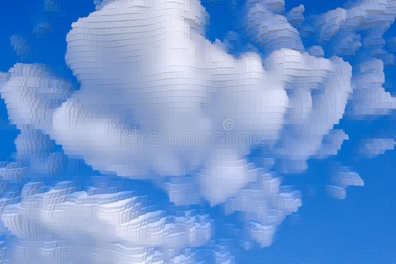 Abstract sky background extrude cube, wallpaper modern stock illustration.