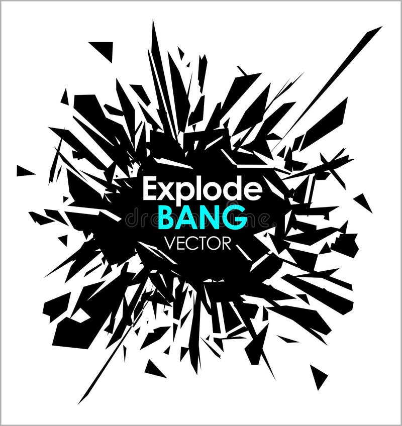 Abstract slow motion explode broken glass particle design element