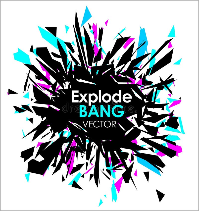 Abstract slow motion explode broken glass particle design element royalty free illustration