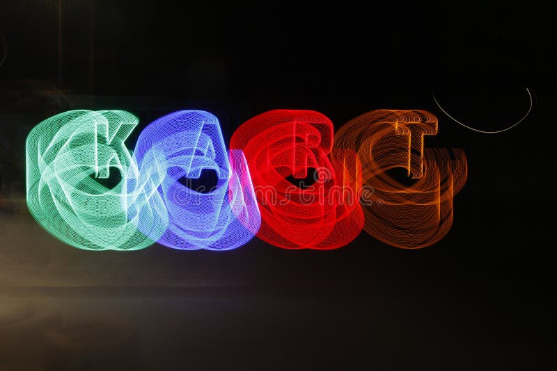 Abstract slow shutter lights closeup stock photo