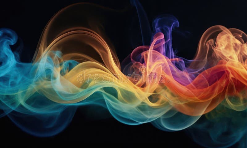 Abstract smoke color waves background. Generative AI stock illustration