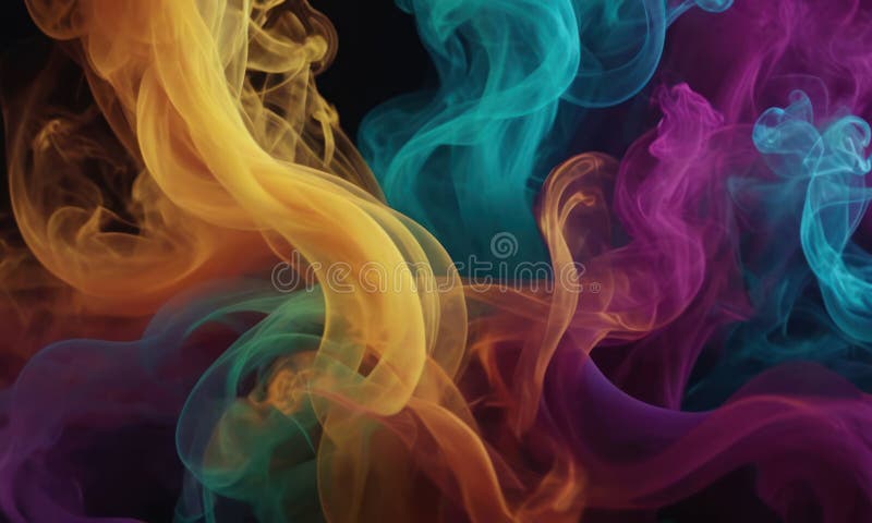 Abstract smoke color waves background. Generative AI vector illustration
