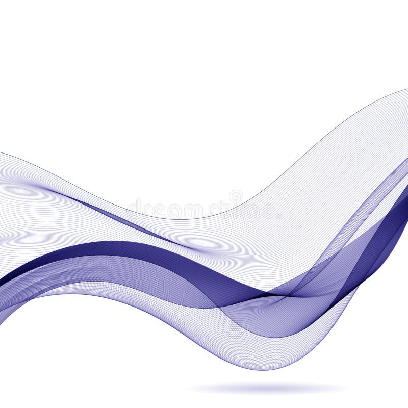 Abstract smooth color wave vector. Curve flow blue motion illustration. Smoke design. Vector lines. eps 10 stock illustration