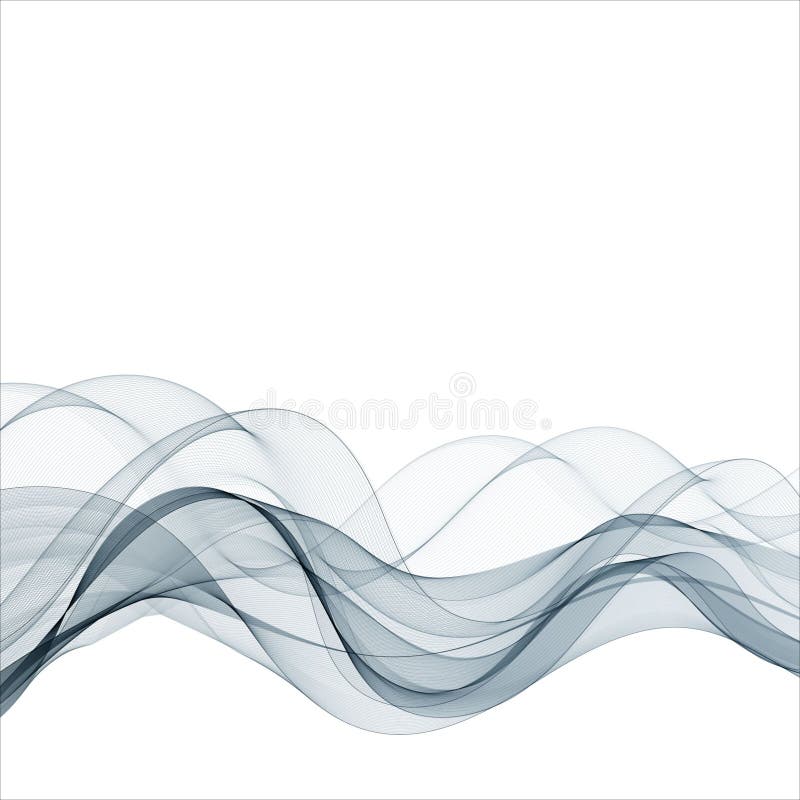 Abstract smooth color wave vector. Curve flow blue motion illustration. Smoke design. Vector lines. Eps 10 stock illustration