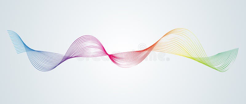 Abstract smooth curved lines Design element Technological background with a line in the form of a wave Stylization of a digital eq stock illustration