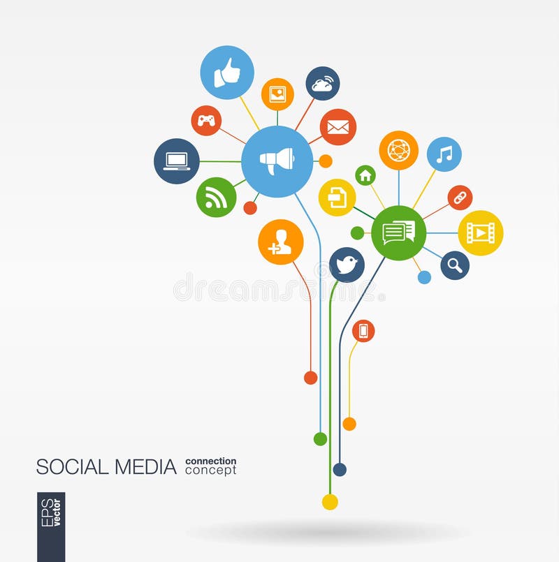 Abstract social media background. Growth flower concept vector illustration
